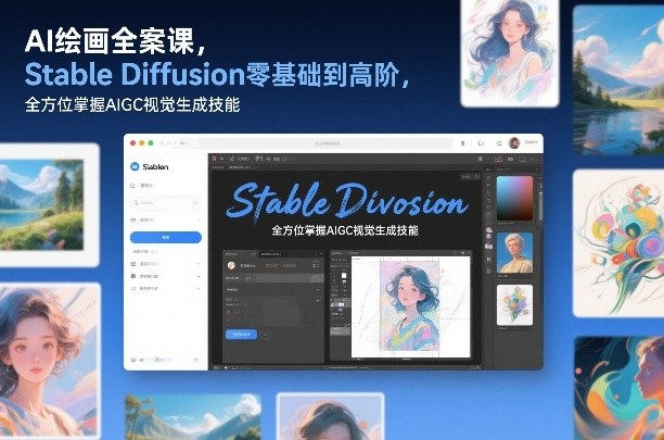 AI绘画全案课，Stable Diffusion零基础到高阶，全方位掌握AIGC视觉生成技能-难事易副业库