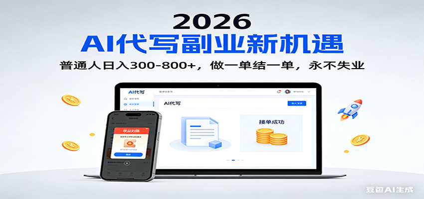 2026 副业首选！AI 代写日入 300-800，普通人0门槛，做一单结一单！-难事易副业库