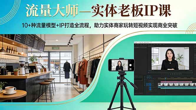 （17638期）流量大师—实体老板IP课：10+种流量模型+IP打造全流程，助力实体商家玩转短视频实现商业突破-难事易副业库
