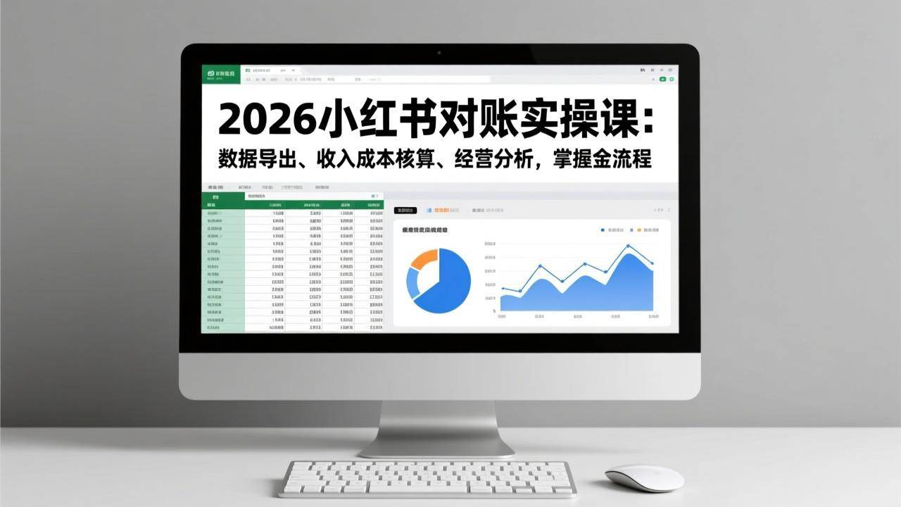 （17071期）2026小红书对账实操课：数据导出、收入成本核算、经营分析，掌握全流程-难事易副业库