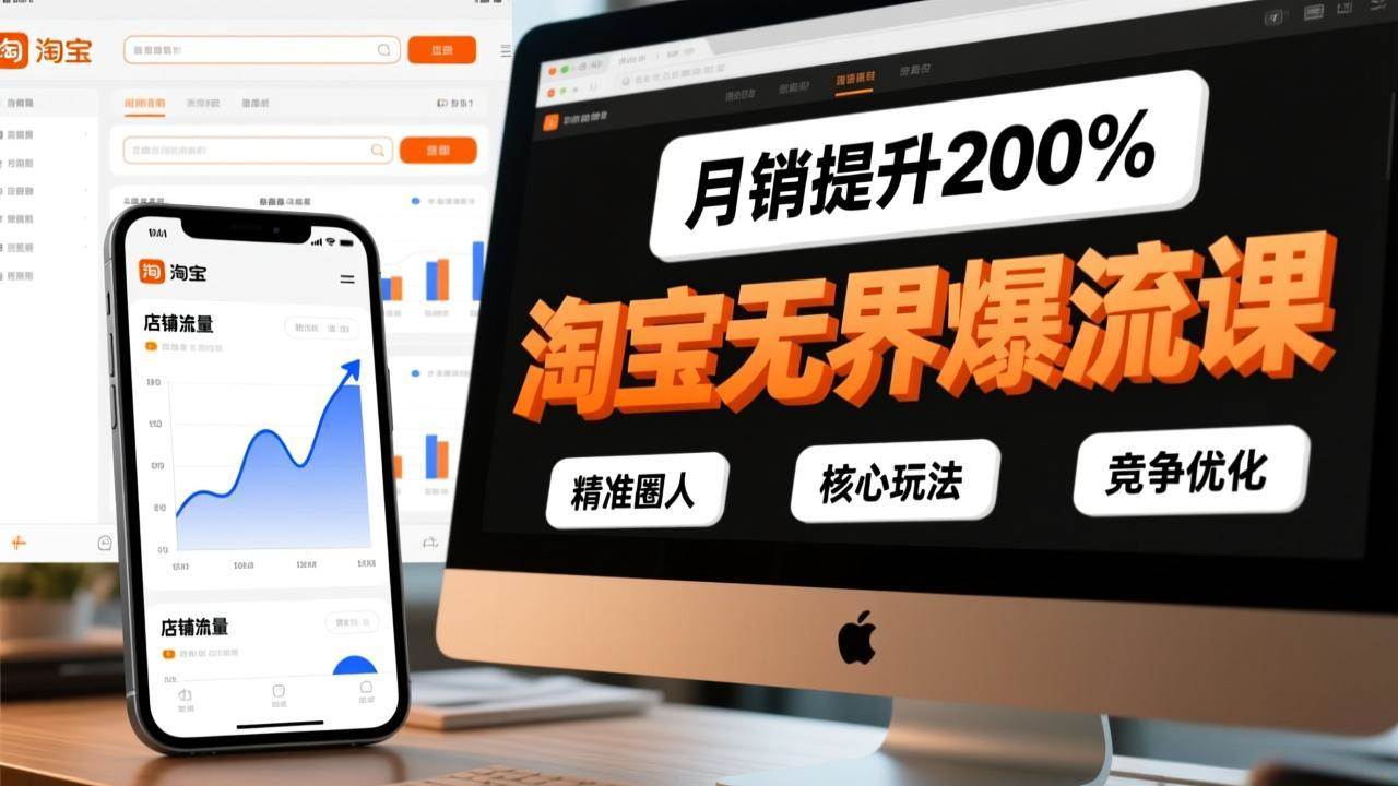 （17132期）淘宝无界爆流课，精准圈人、核心玩法、竞争优化，快速引爆店铺流量，月销提升200%-难事易副业库