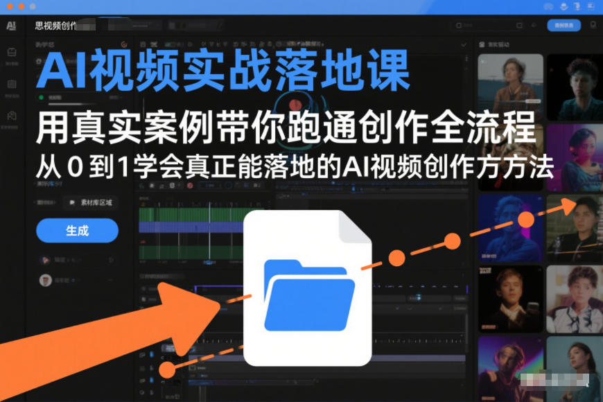 AI视频实战落地课，用真实案例带你跑通创作全流程，从0到1学会真正能落地的AI视频创作方法-难事易副业库