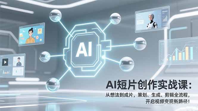（17327期）AI短片创作实战课：从想法到成片，策划、生成、剪辑全流程，开启视频变现新路径！-难事易副业库