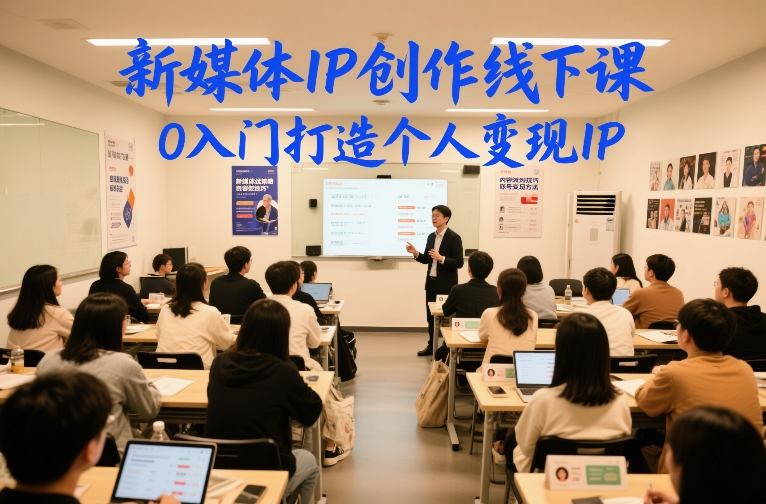 新媒体IP创作线下课，0入门打造个人变现IP-难事易副业库