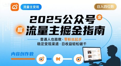 公众号流量主变现项目，普通人也能通过这个项目日入四位数（更新26年）-难事易副业库