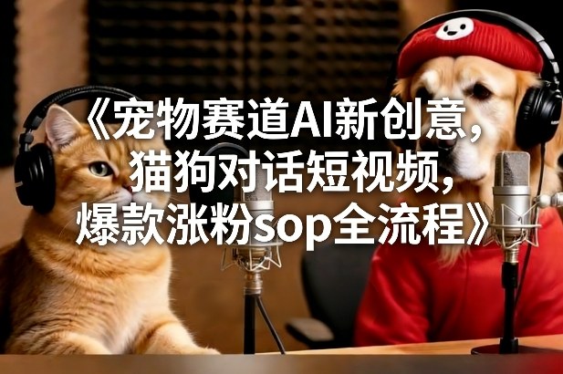 宠物赛道AI新创意，猫狗对话短视频，爆款涨粉sop全流程-难事易副业库