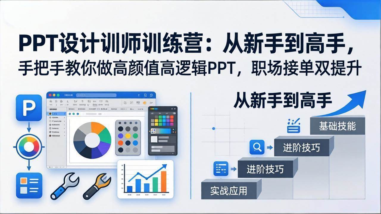 （17886期）PPT设计训师训练营：从新手到高手，手把手教你做高颜值高逻辑PPT，职场接单双提升-难事易副业库