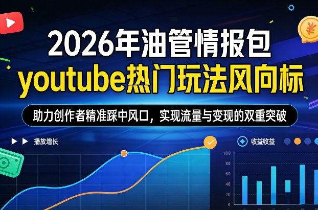 2026年油管情报包，youtube热门玩法风向标，助力创作者精准踩中风口，实现流量与变现的双重突破（更新）-难事易副业库