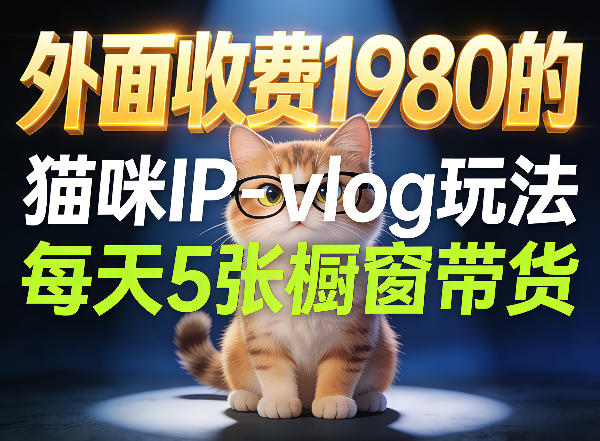 宠物赛道猫咪IP-vlog玩法，26条视频涨粉29W，每天5张橱窗带货拆解-难事易副业库