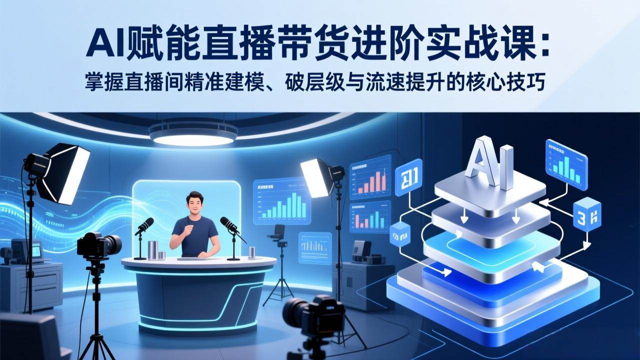 （17405期）AI赋能直播带货进阶实战课：掌握直播间精准建模、破层级与流速提升的核心技巧-难事易副业库
