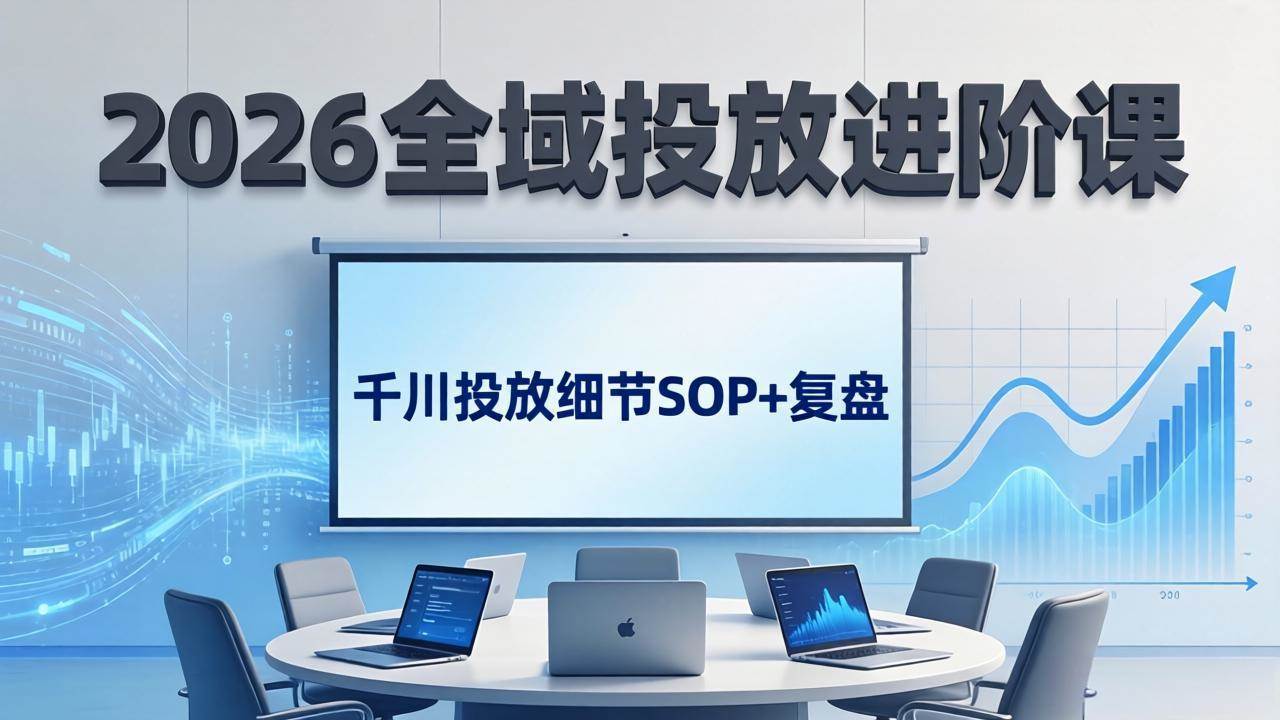 （17798期）2026全域投放进阶课：杭州线下3天实战，千川投放细节SOP+复盘，撬动自然流量-难事易副业库
