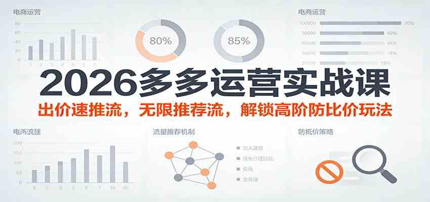 2026多多运营实战课：出价速推流，无限推荐流，解锁高阶防比价玩法（更新）-难事易副业库