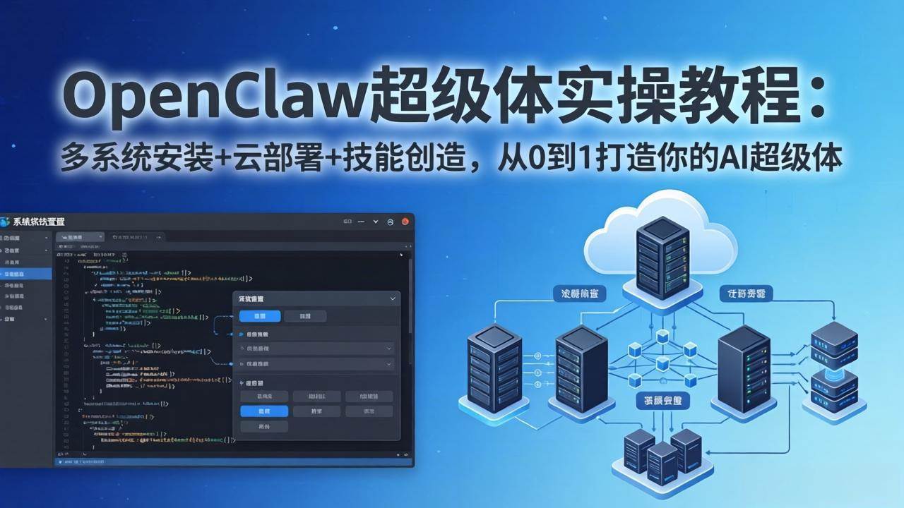 （17603期）OpenClaw-小龙虾 超级体实操教程：多系统安装+云部署+技能创造，从0到1打造你的AI超级体-难事易副业库