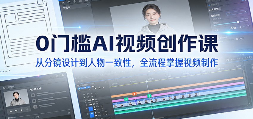0门槛AI视频创作课：从分镜设计到人物一致性，全流程掌握视频制作-难事易副业库