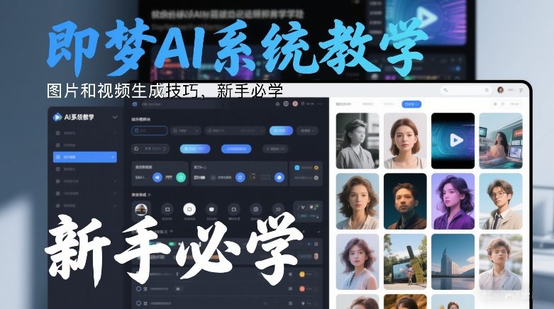 即梦AI系统教学，图片和视频生成技巧，新手必学-难事易副业库