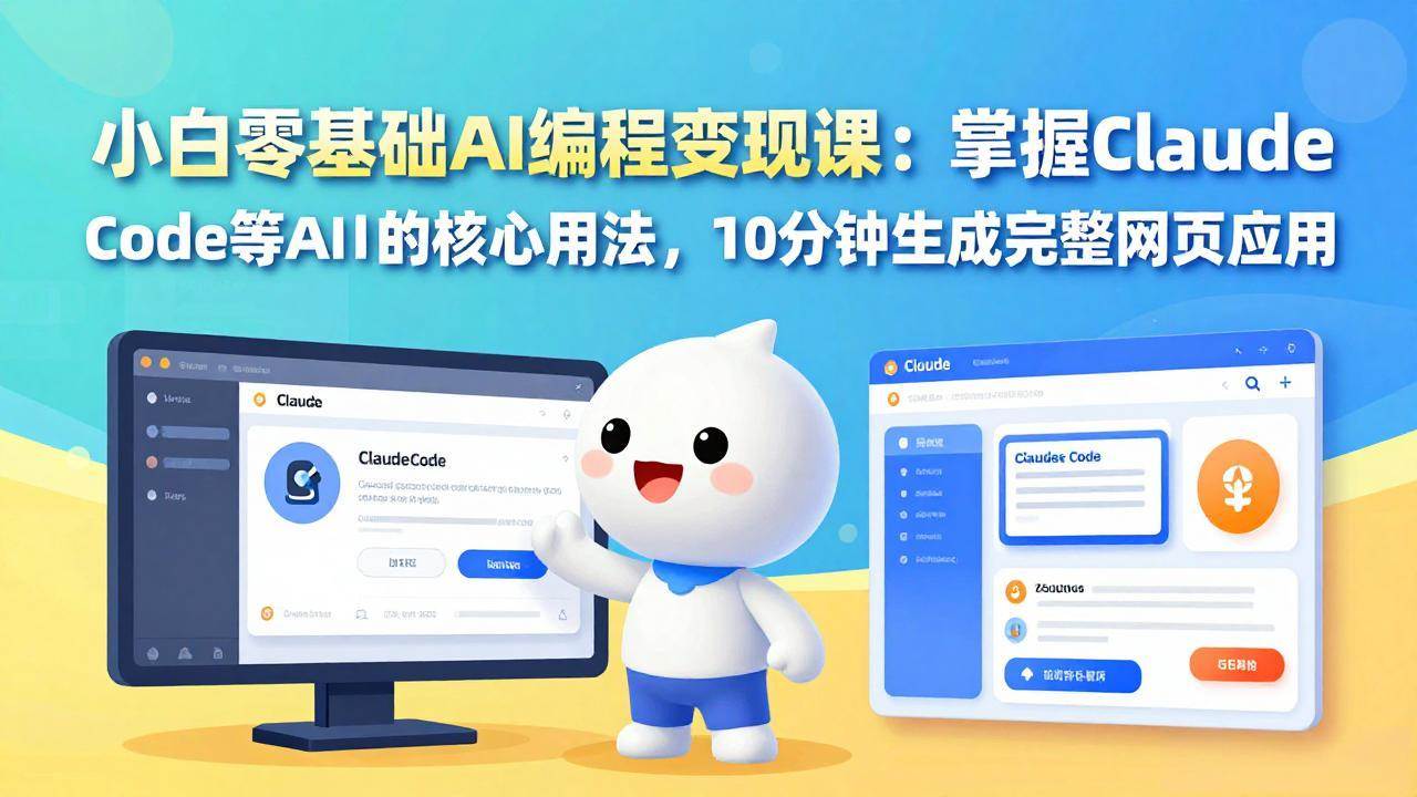 （17562期）小白零基础AI编程变现课：掌握Claude Code等AI工具的核心用法，10分钟生成完整网页应用-难事易副业库