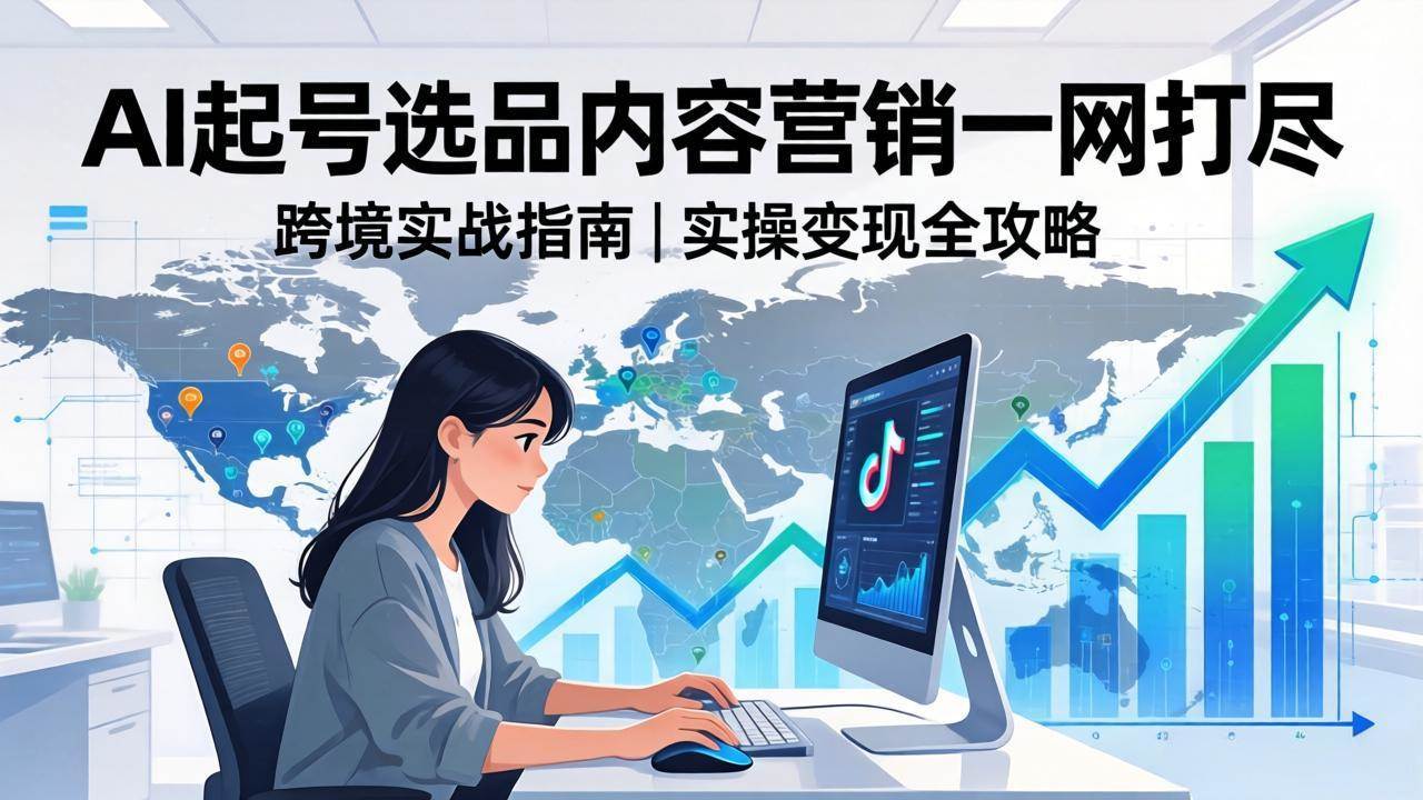 （17824期）2026 TikTok 跨境AI实操：从零基础到变现全流程，AI起号选品内容营销一网打尽-难事易副业库
