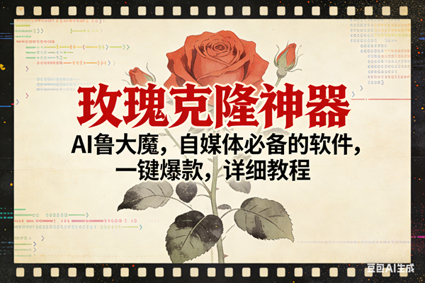 （17000期）玫瑰克隆神器，ai鲁大魔，自媒体必备，一键爆款，详细使用教程-难事易副业库