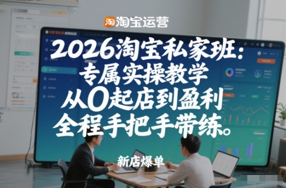 2026淘宝私家班：专属实操教学，从0起店到盈利，全程手把手带练-难事易副业库