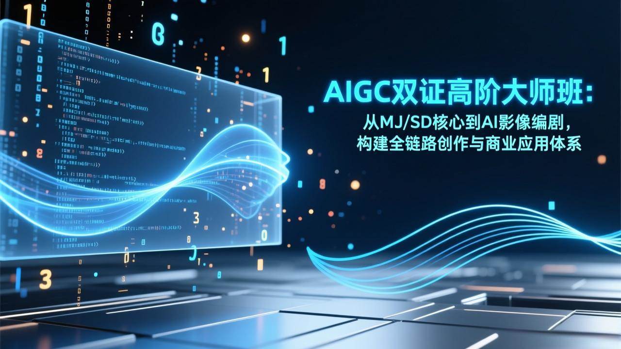 （17198期）AIGC双证高阶大师班：从MJ/SD核心到AI影像编剧，构建全链路创作与商业应用体系-难事易副业库