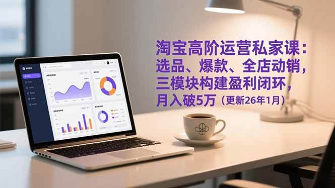 （17080期）淘宝高阶运营私家课：选品、爆款、全店动销，三模块构建盈利闭环，月入破5万（更新26年1月）-难事易副业库