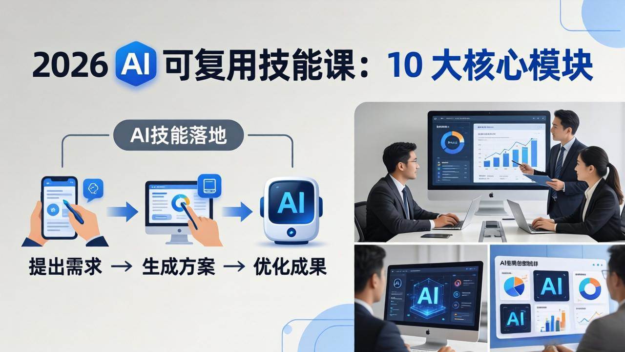 （17894期）2026AI可复用技能-4月新课：10大核心模块，手把手教你把AI用进工作、产出成果-难事易副业库