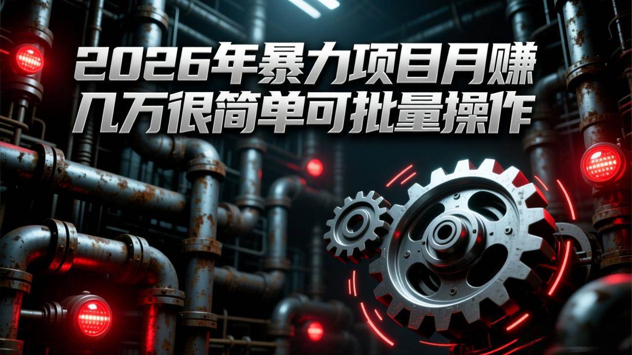 （17218期）2026年暴力项目月赚几万很简单可批量操作，成本低，利润大-难事易副业库