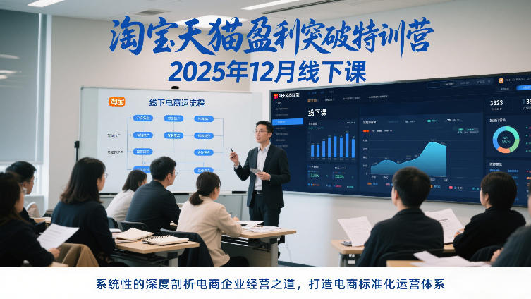 淘宝天猫盈利突破特训营25年12月线下课，系统性的深度剖析电商企业经营之道，打造电商标准化运营体系-难事易副业库