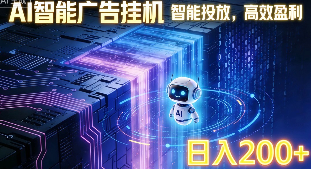 ai智能广告挂机项目，合规挂载广告即可赚取收益，单日收益可达400～500+-难事易副业库