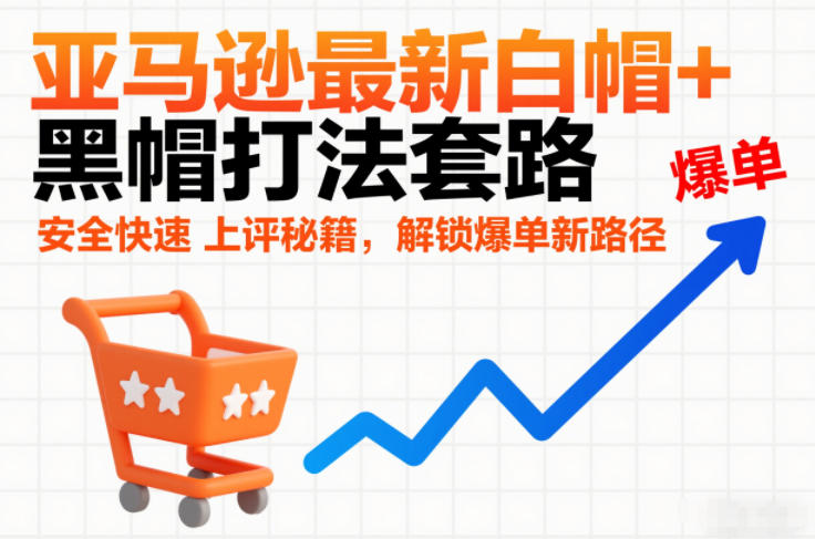 亚马逊最新白帽+黑帽打法套路，安全快速上评秘籍，解锁爆单新路径-难事易副业库