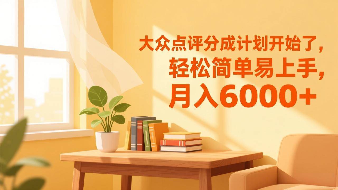（17056期）大众点评分成计划开始了，轻松简单易上手，月入6000+-难事易副业库
