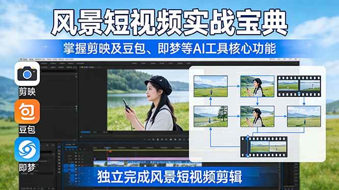 （17704期）风景短视频实战宝典：掌握剪映及豆包、即梦等AI工具的核心功能，独立完成风景短视频剪辑-难事易副业库