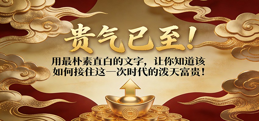 付费文章：贵气已至！用最朴素直白的文字，让你知道该如何接住这一次时代的泼天富贵！-难事易副业库