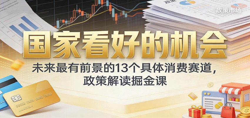 公众号付费文章：国家看好的机会，未来最有前景的13个具体消费赛道，政策解读掘金课-难事易副业库