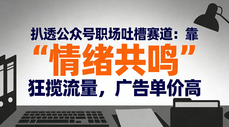 扒透公众号职场吐槽赛道：靠“情绪共鸣”狂揽流量，广告单价高-难事易副业库