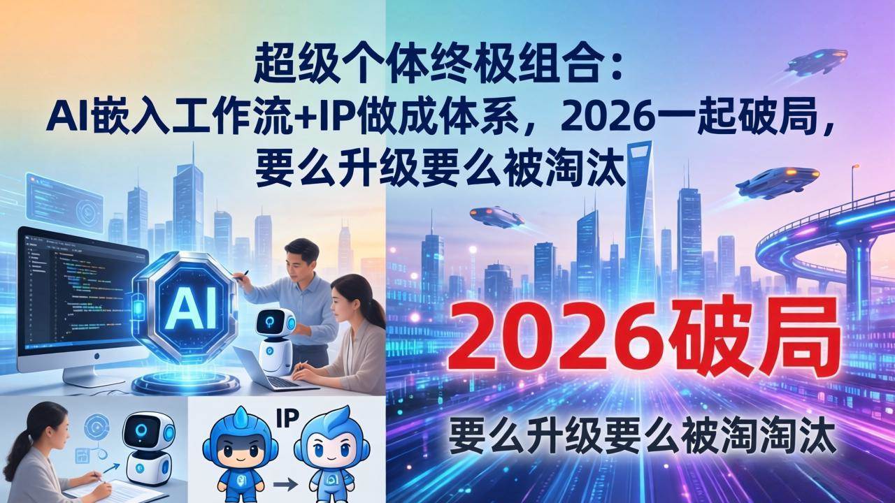 （17789期）超级个体终极组合：AI嵌入工作流+IP做成体系，2026一起破局，要么升级要么被淘汰-难事易副业库