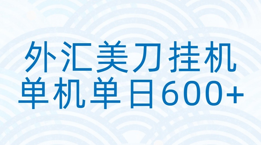 外汇美刀挂机：全自动挂机赚美金，单机600+-难事易副业库