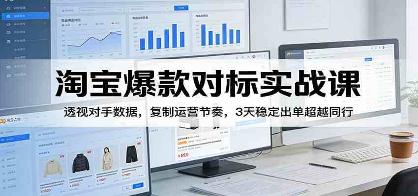 淘宝爆款对标实战课：透视对手数据，复制运营节奏，3天稳定出单超越同行-难事易副业库