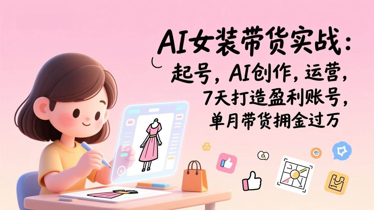 （17117期）AI女装带货实战班（更新）：起号，AI创作，运营，7天打造盈利账号，单月带货佣金过万-难事易副业库
