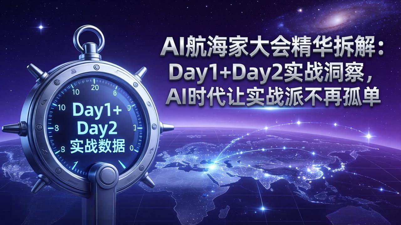 （17867期）AI航海家大会精华拆解：Day1+Day2实战洞察，AI时代让实战派不再孤单-难事易副业库