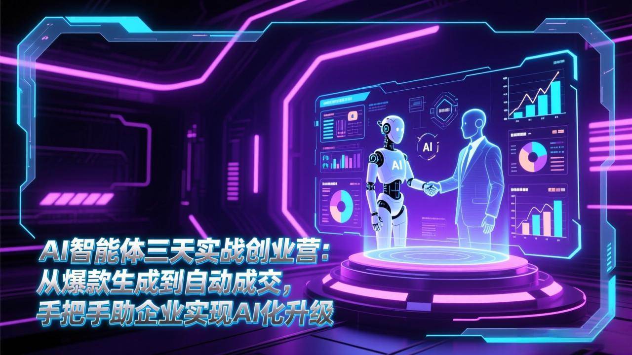 （17176期）AI智能体三天实战创业营：从爆款生成到自动成交，手把手助企业实现AI化升级-难事易副业库
