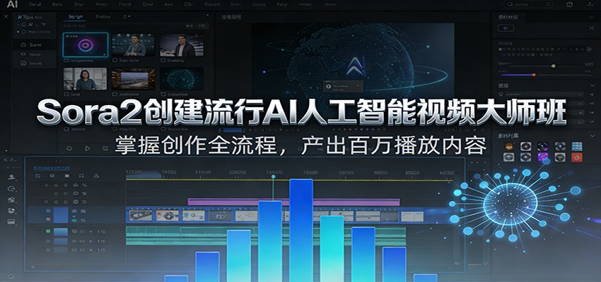 Sora2创建流行AI人工智能视频大师班，掌握创作全流程，产出百万播放内容-难事易副业库