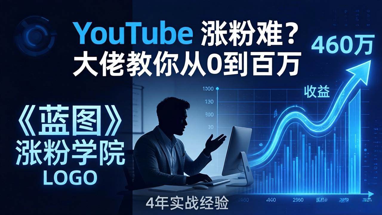 （17836期）YouTube 涨粉难？《蓝图涨粉学院》：4 年赚 460 万的大佬教策略，从0到百万有路径！-难事易副业库