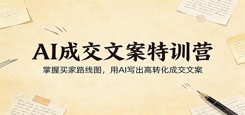 AI成交文案特训营：掌握买家路线图，用AI写出高转化成交文案-难事易副业库