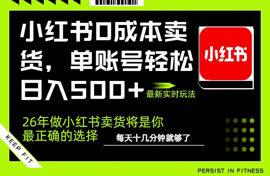 （17462期）小红书0成本AI卖货，单账号轻松日入500+，完全托管AI，可矩阵放大-难事易副业库