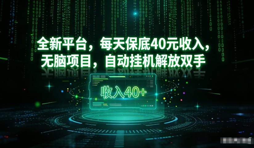 最新看广平台，每天保底30-4米，无脑项目，自动挂G解放双手【揭秘】-难事易副业库