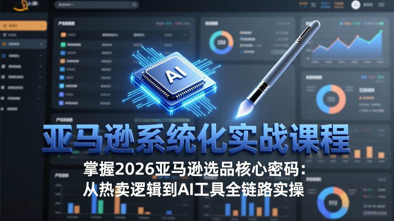 （17591期）亚马逊系统化实战课-更新3月：2026最新选品方法论，从热卖原因分析到AI作图，提升选品成功率-难事易副业库