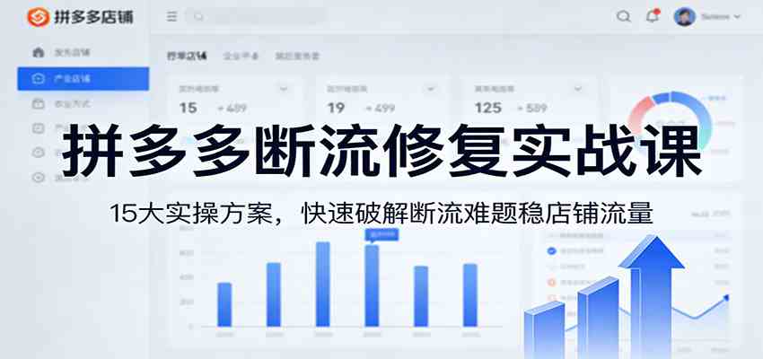 拼多多断流修复实战课：15大实操方案，快速破解断流难题稳店铺流量-难事易副业库