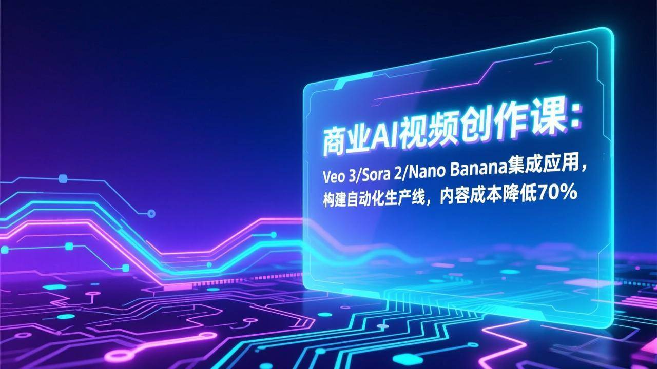 （17070期）商业AI视频创作课：Veo 3/Sora 2/Nano Banana集成应用，构建自动化生产线，内容成本降低70%-难事易副业库