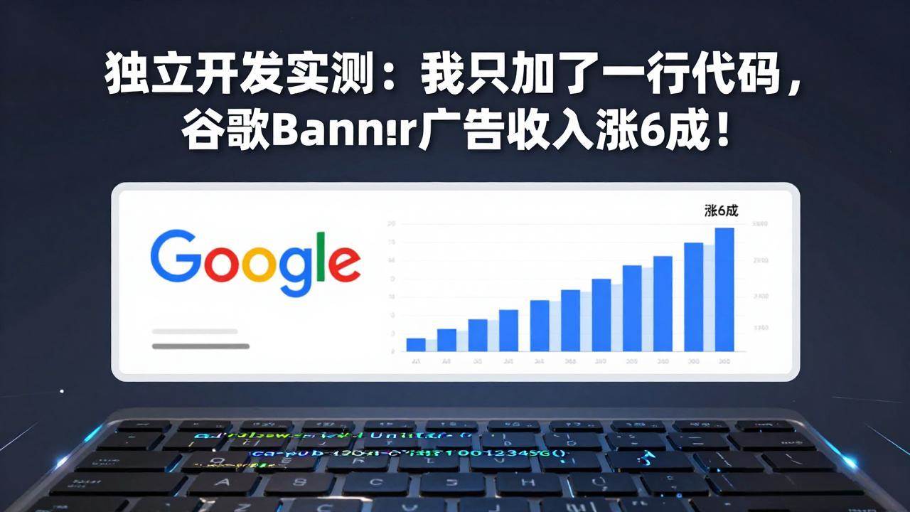 （17574期）付费文章：独立开发实测：我只加了一行代码，谷歌Banner广告收入涨6成！-难事易副业库